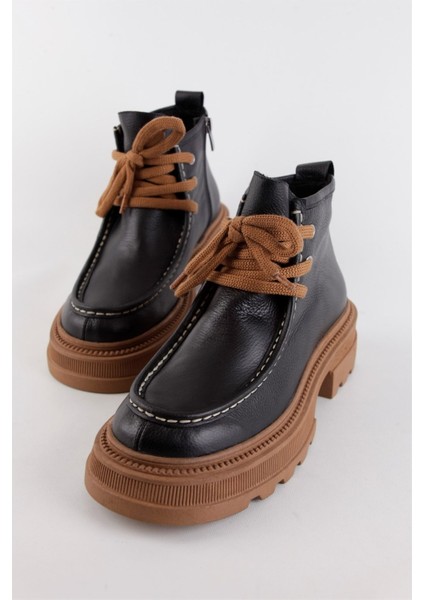 Gabriela Siyah Hakiki Deri Kadın Bot indirimleri