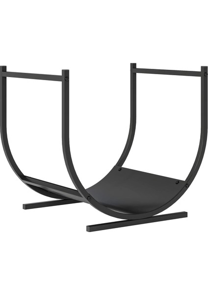 Kavisli U Siyah Şömine Metal Gövdeli Dekoratif Odunluk Şömine Raf Sehpa fiyatları