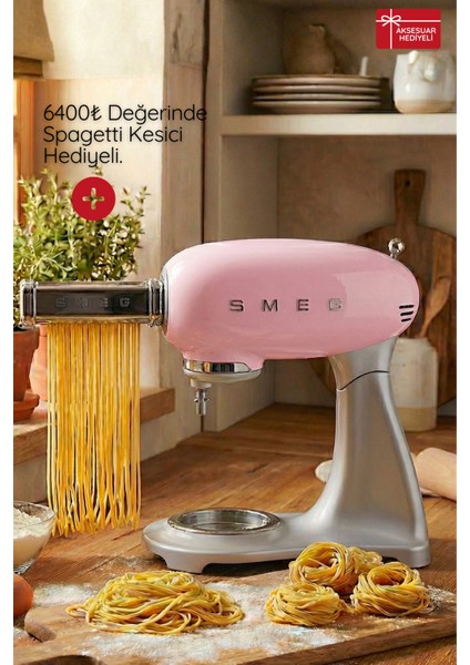 50's Style Retro Pembe Stand Mikser Smf02pkeu