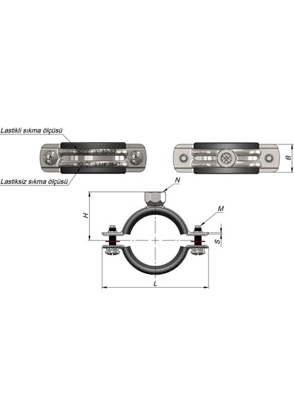 Somunlu Boru Kelepçesi 2'lik modelleri