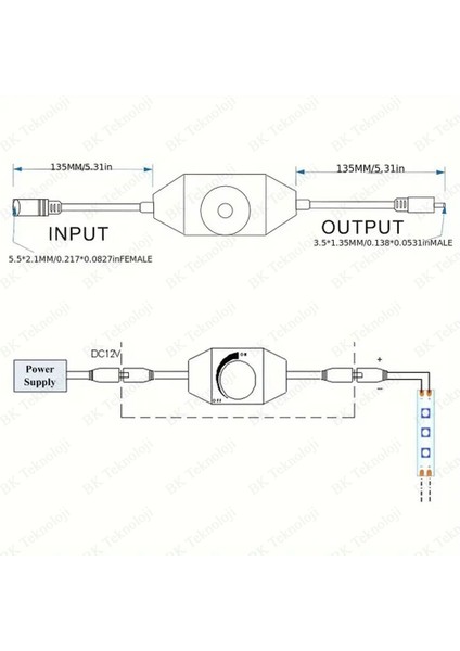 Tek Renkli Şerit LED Dc 12-24V 2A LED Dimmer Anahtarı Parlaklık Ayar Kontrol Cihazı modelleri