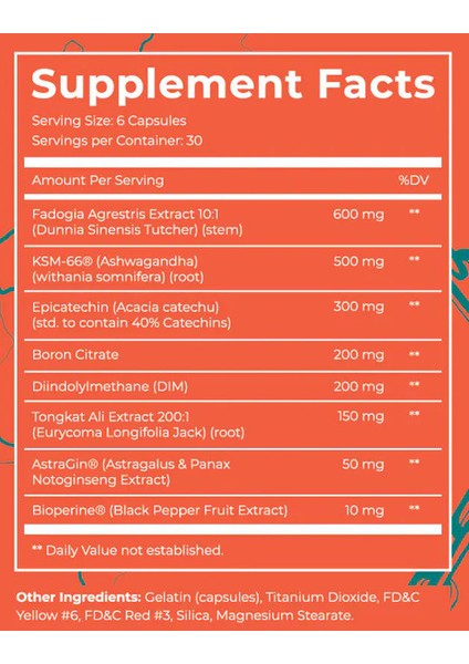 Devil Testo Booster Ksm66 Ginseng , Fadogia agrestis , Boron , Tongkat Alı 120 Caps fiyatları
