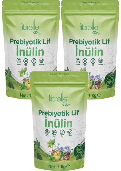 Prebiyotik Lif 3 Kg. Fibrelle Doğal Inülin Hindibağ 3 Adet