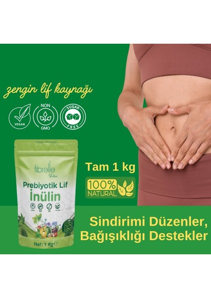 Prebiyotik Lif 3 Kg. Fibrelle Doğal Inülin Hindibağ 3 Adet modelleri