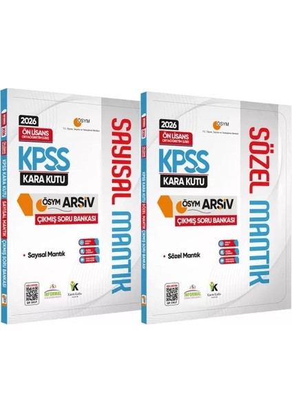 2026 KPSS Önlisans Kara Kutu Sayısal/Sözel Mantık Set ÖSYM Çıkmış Soru Bankası Konu Özetli Çözümlü