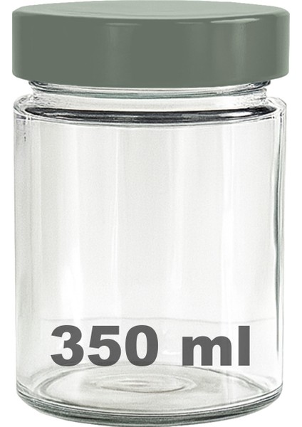 350 ml Kavanoz Gümüş Derin Kapaklı 350 cc Şeffaf Reçel, Marmelat Cam Kavanoz Deep 1 Adet