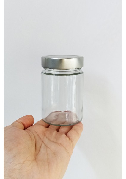 350 ml Kavanoz Gümüş Derin Kapaklı 350 cc Şeffaf Reçel, Marmelat Cam Kavanoz Deep 1 Adet modelleri