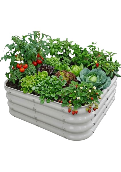 Modüler Yükseltilmiş Bahçe Yatağı Yükseltilmiş Sebze Yatağı No:3 (85X85) Gri