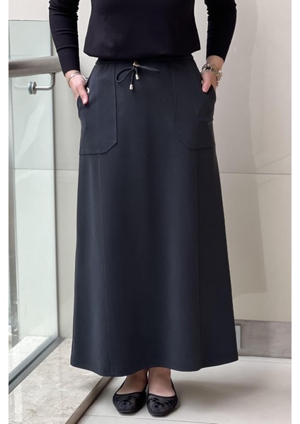 5472 Elenna Cep Düğmeli Çan Etek