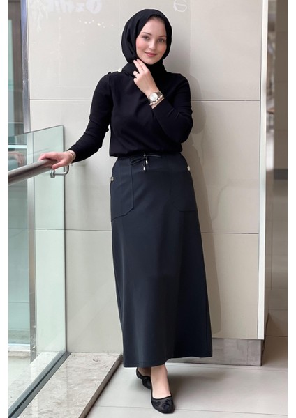 5472 Elenna Cep Düğmeli Çan Etek modelleri