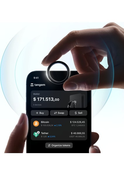 Wallet Ring Kripto Para Cüzdanı (Nfc-Soğuk Cüzdan)(1 Ring + 2 Cards)