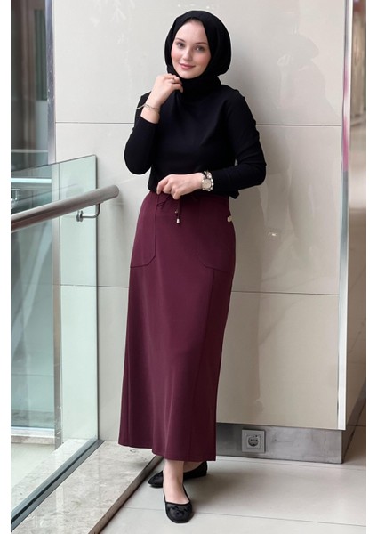 5472 Elenna Cep Düğmeli Çan Etek modelleri