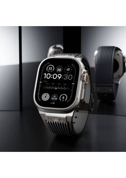 Apple Watch 42MM Showy 113 Spor Görünümlü Silikon Kordon