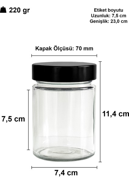 350 ml Kavanoz Siyah Derin Kapaklı 350 cc Şeffaf Reçel, Marmelat Cam Kavanoz Deep 1 Adet indirimleri