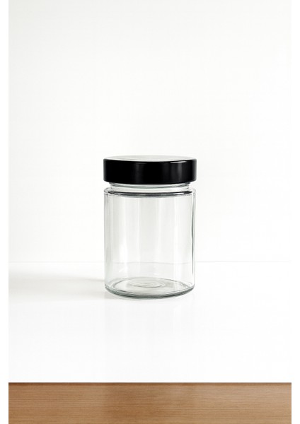 350 ml Kavanoz Altın Derin Kapaklı 350 cc Şeffaf Reçel, Marmelat Cam Kavanoz Deep 1 Adet