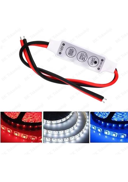 Dc 12V/24V Tek Renkli Şerit LED Mini Dimmer Kontrol Cihazı fiyatları