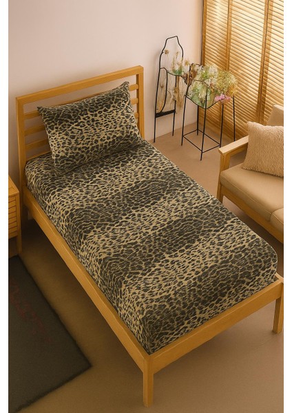Model Home Leopar Desenli Çift/tek Kişilik Pamuklu Nevresim Takımı(Yastık Kılıfı,nevresin,çarşaf)