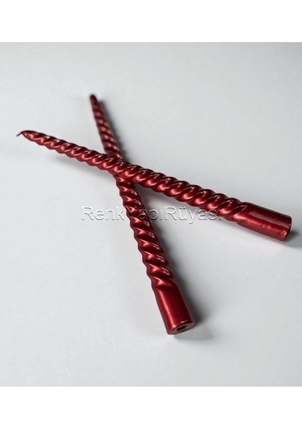 2 Li Parlak Şamdan Mumu Fitilli Yaldızlı Dekoratif Şık Şamdan Mumuşamdan Mumu