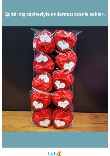 Kırmızı Metal Kalp Hediye Kutusu Mini Şık Tasarım fiyatları
