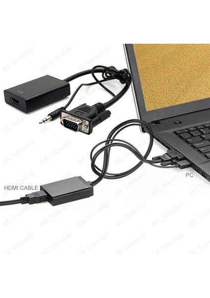 VGA To HDMI Ses Destekli Dönüştürücü Adaptör fırsatları