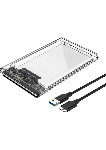 USB 3.0 2.5” Sata Ssd/hdd Taşınabilir Şeffaf Harici Disk Muhafaza Kutusu