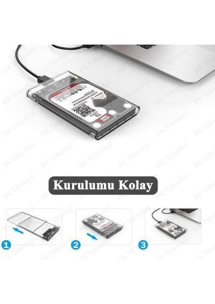 USB 3.0 2.5” Sata Ssd/hdd Taşınabilir Şeffaf Harici Disk Muhafaza Kutusu fırsatları