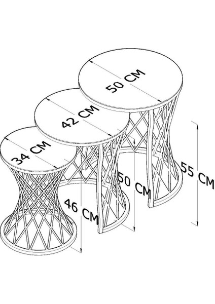 Hasır Zigon Sehpa Siyah Ayak Siyah Ayna modelleri