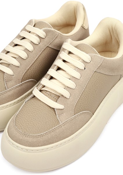 Kadın Vizon Bağcıklı Kalın Tabanlı Sneaker 25AFE145514