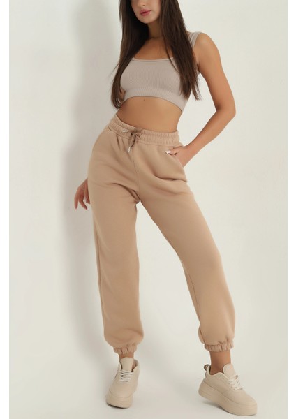 3 Iplik Şardonlu Paça Lastikli Eşofman Bisküvi modelleri