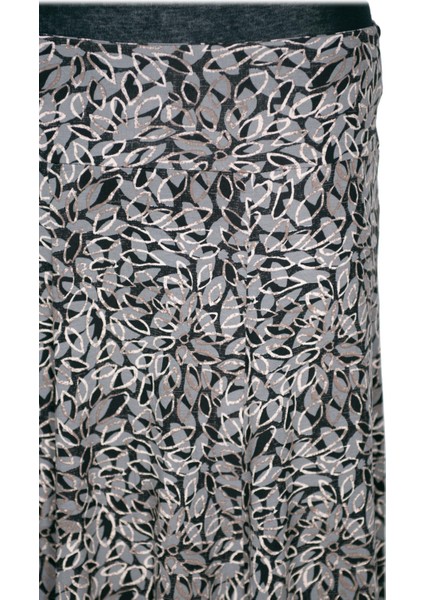 Kadın Arzu Korsajlı 6 Parçalı Desenli Penye Gri Etek D61 fiyatları