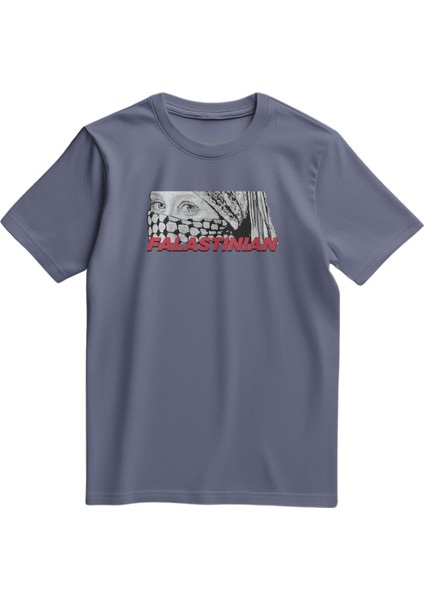 Kısa Kollu Filistin Yaşlı Kadının Gözleri Altı Falastınıan Dijital Baskılı Unisex S - 2xl T300024