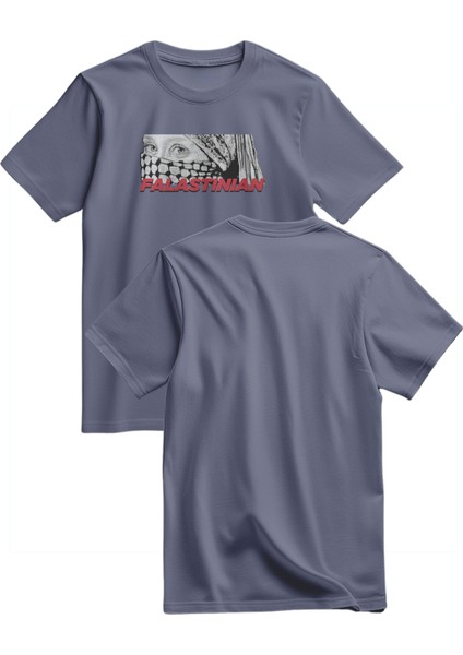 Kısa Kollu Filistin Yaşlı Kadının Gözleri Altı Falastınıan Dijital Baskılı Unisex S - 2xl T300024 modelleri