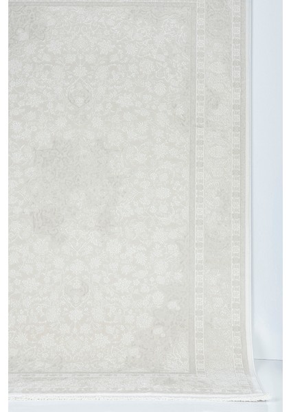 Krem Beyaz Modern Salon Halısı – Bambu Dokulu, Antialerjik, Kaymaz Taban – 4m² / 6m² Oturma Odası Halısı