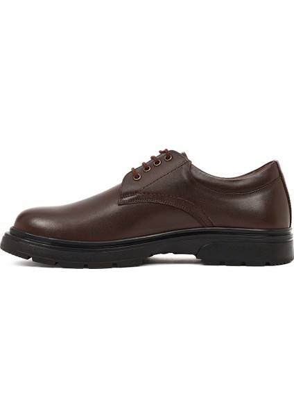 Erkek Kahverengi Bağcıklı Deri Casual Ayakkabı 25WFD751818 fiyatları