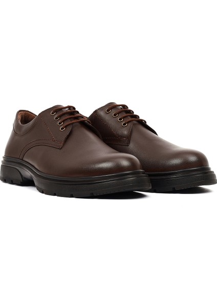 Erkek Kahverengi Bağcıklı Deri Casual Ayakkabı 25WFD751818 modelleri