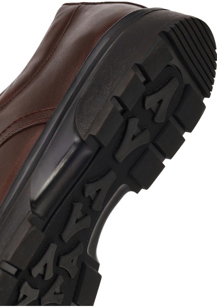 Erkek Kahverengi Bağcıklı Deri Casual Ayakkabı 25WFD751818