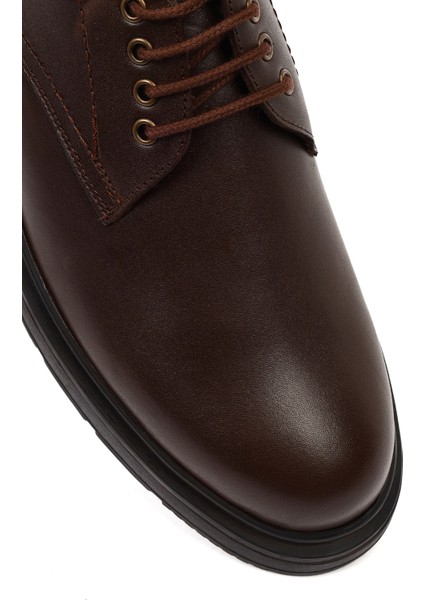 Erkek Kahverengi Bağcıklı Deri Casual Ayakkabı 25WFD751818