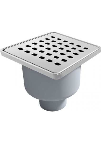 Metal Çerçeveli Yer Süzgeci 10X10CM - Düşey Çıkış 50MM