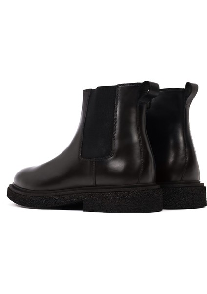 Erkek Siyah Fermuarlı Deri Bot 25WFD720218