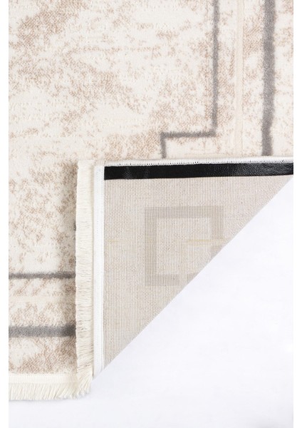 Glory Vl Saçaklı Modern Dokuma Halı Oturma Odası Salon Mutfak Halısı Krem Bej Gri T4B indirimleri