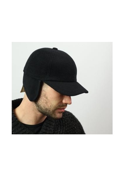 Kulaklı Siyah Kaşe Şapka Kışlık Kaşe Erkek Şapka fiyatları