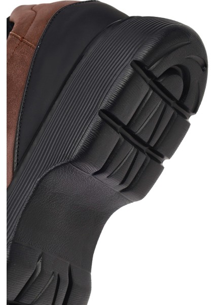 Erkek Kahverengi Bağcıklı Kalın Tabanlı Deri Casual Ayakkabı 25WFD612018