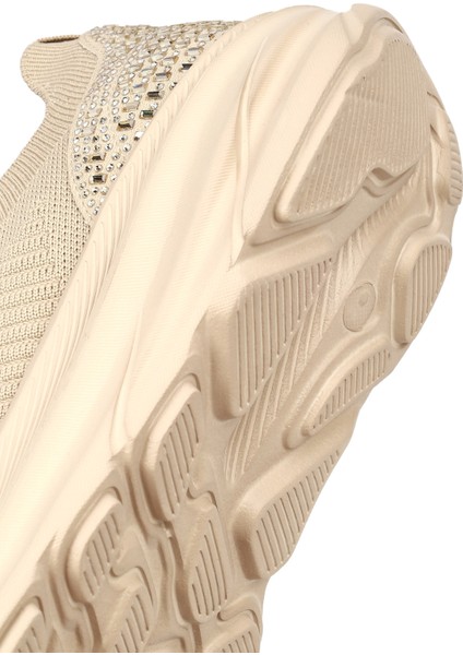 Zero Kadın Bej Bağcıklı Kalın Tabanlı Kumaş Sneaker 25AFD43126F