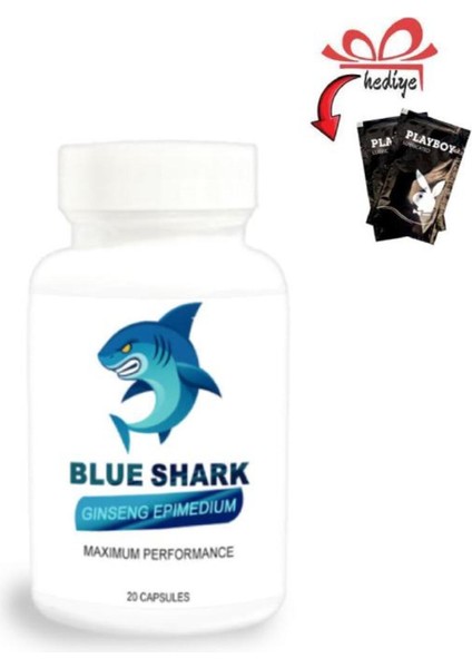 Blue Shark Ginsengli Epimedyumlu Erkekler Için Destekleyici 20'li x 1 Adet + Kayganlaştırıcıyla