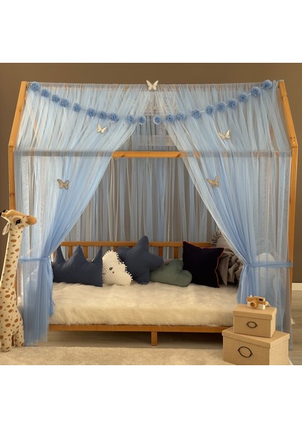 Bebe Mavisi Çift Perdeli Montessori Yatak Cibinliği fırsatları