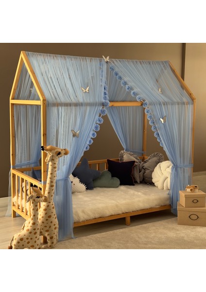 Bebe Mavisi Çift Perdeli Montessori Yatak Cibinliği indirimleri