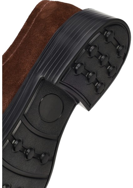 Erkek Kahverengi Bağcıklı Süet Deri Casual Ayakkabı 25WFD611810