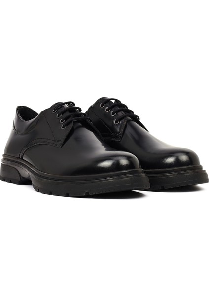 Erkek Siyah Bağcıklı Deri Casual Ayakkabı 25WFD751822 modelleri