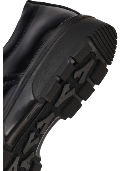 Erkek Siyah Bağcıklı Deri Casual Ayakkabı 25WFD751822