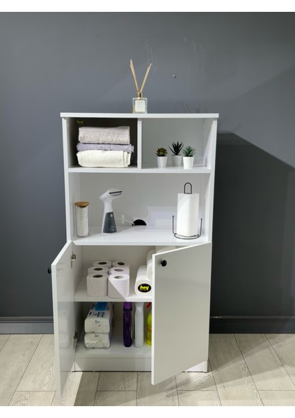 Deren Banyo Dolabı Çok Amaçlı Dolap Bölmeli Raf 72 cm